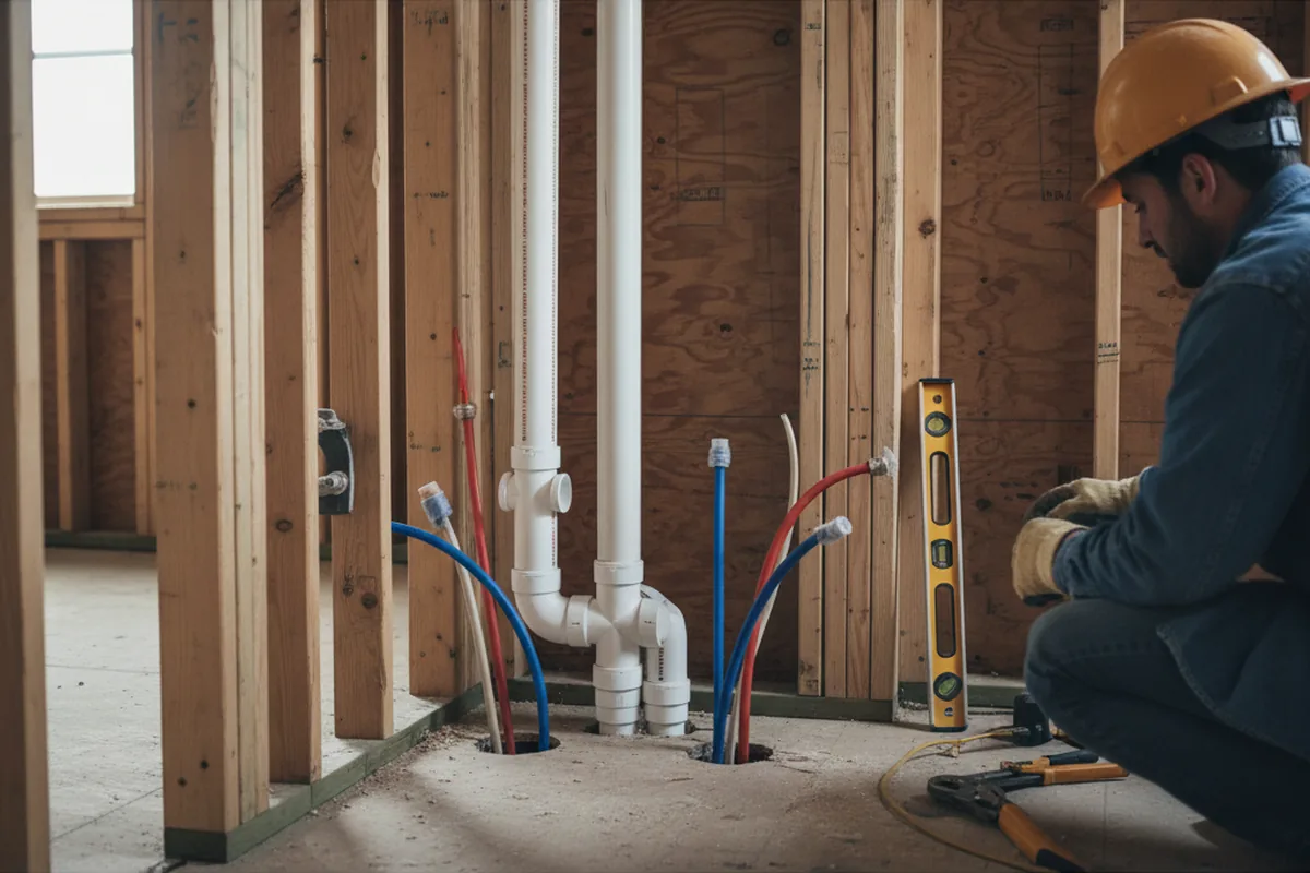 Drain and supply rough-in during Drain Cleaning in Passaic